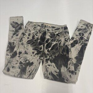 Levi Jeans 721 Womens 28 Black Bleached High Rise Acid Wash Punk Grunge